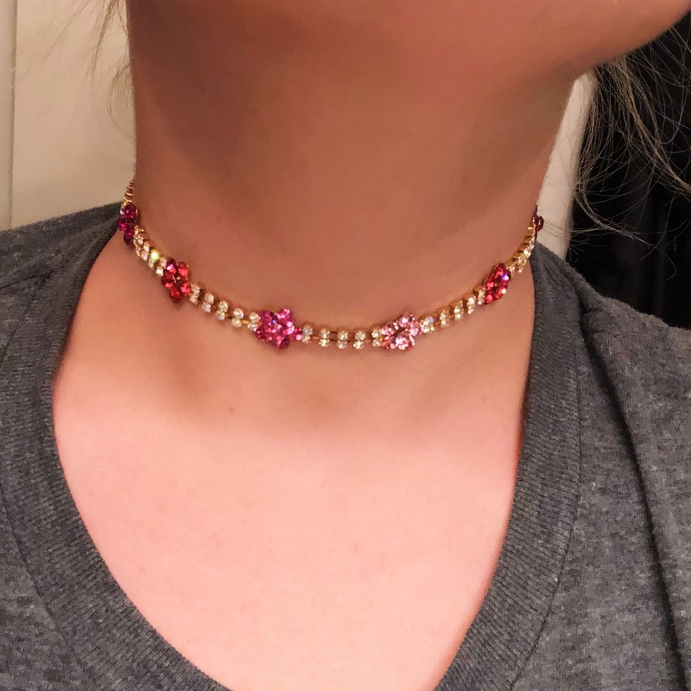 Lariat crystal flower headband/ necklace
